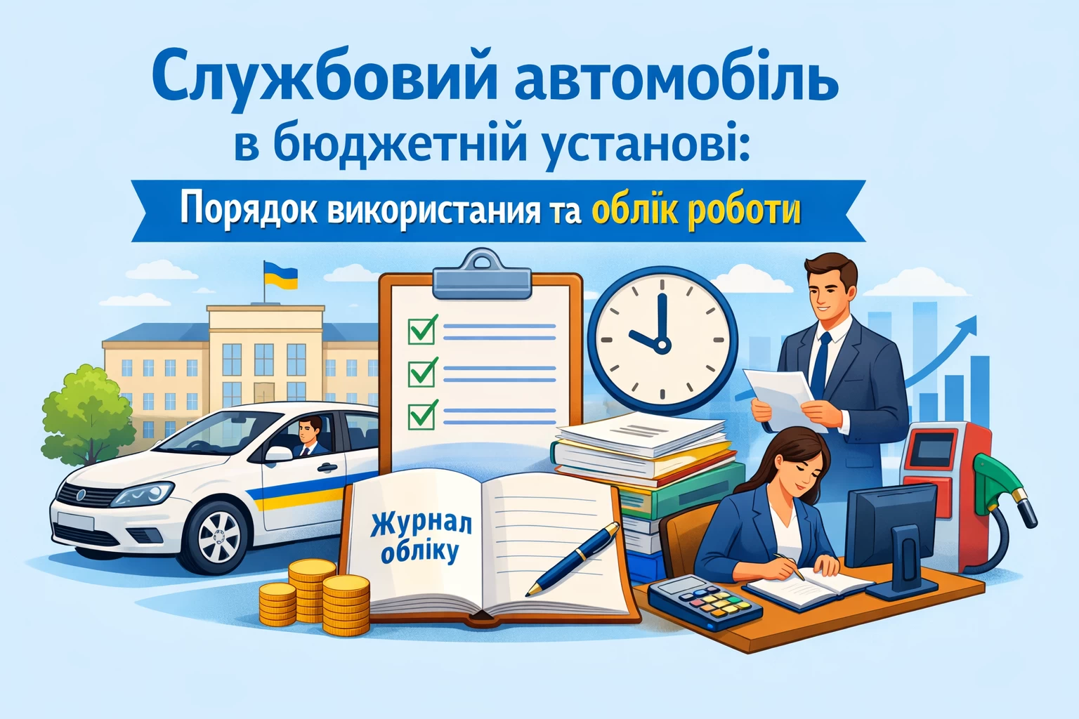 Службовий автомобіль в бюджетній установі: порядок використання та облік роботи 