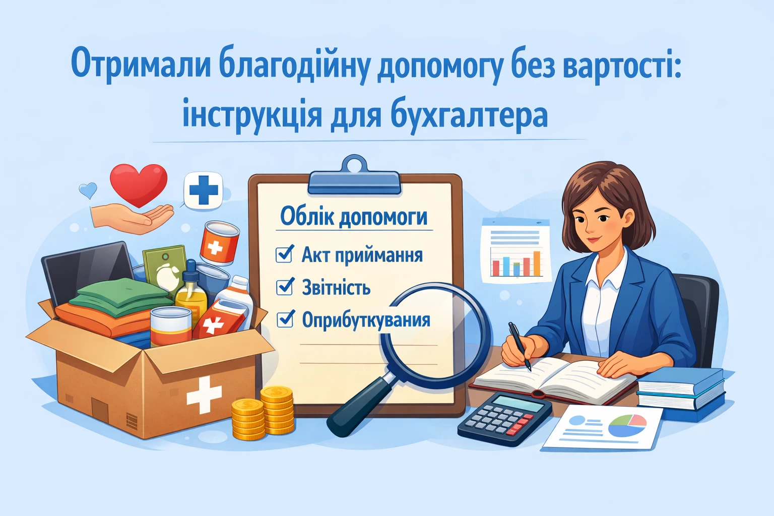 Отримали благодійну допомогу без вартості: інструкція для бухгалтера