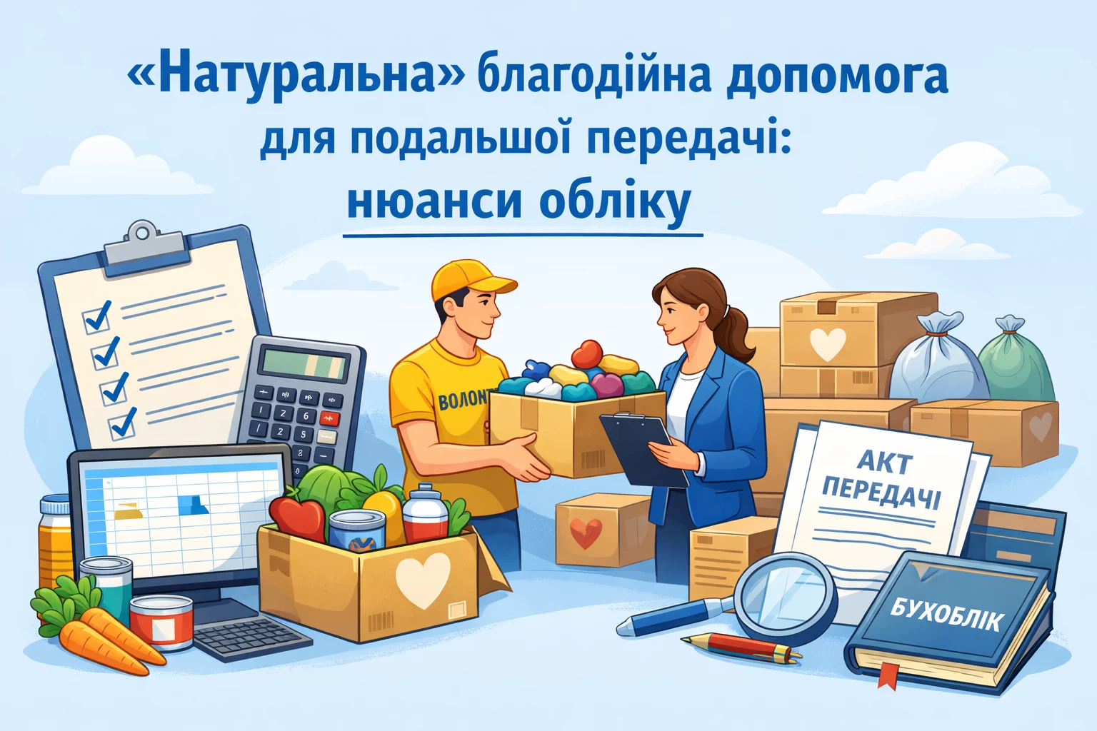 «Натуральна» благодійна допомога для подальшої передачі: нюанси обліку