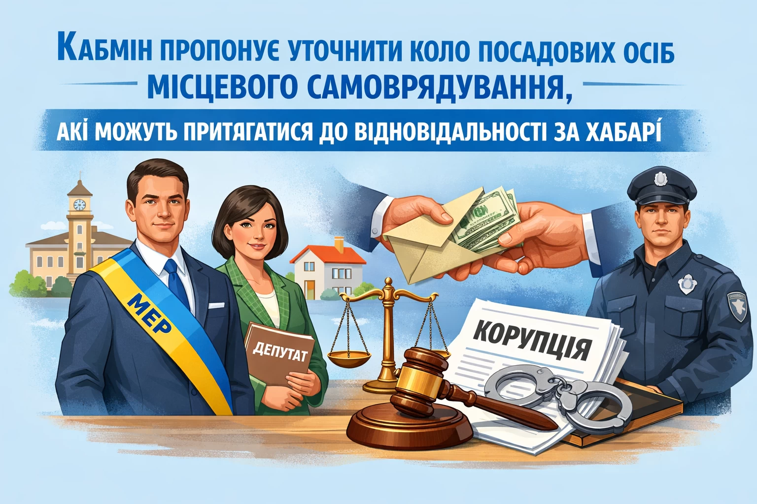 Кабмін пропонує уточнити коло посадових осіб місцевого самоврядування, які можуть притягатися до відповідальності за хабарі