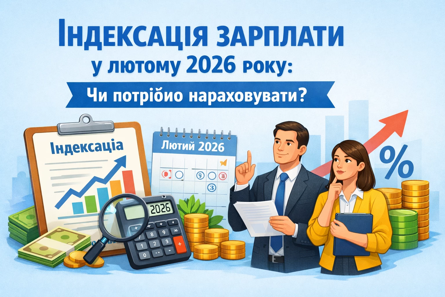 Індексація зарплати у лютому 2026 року: чи потрібно нараховувати?