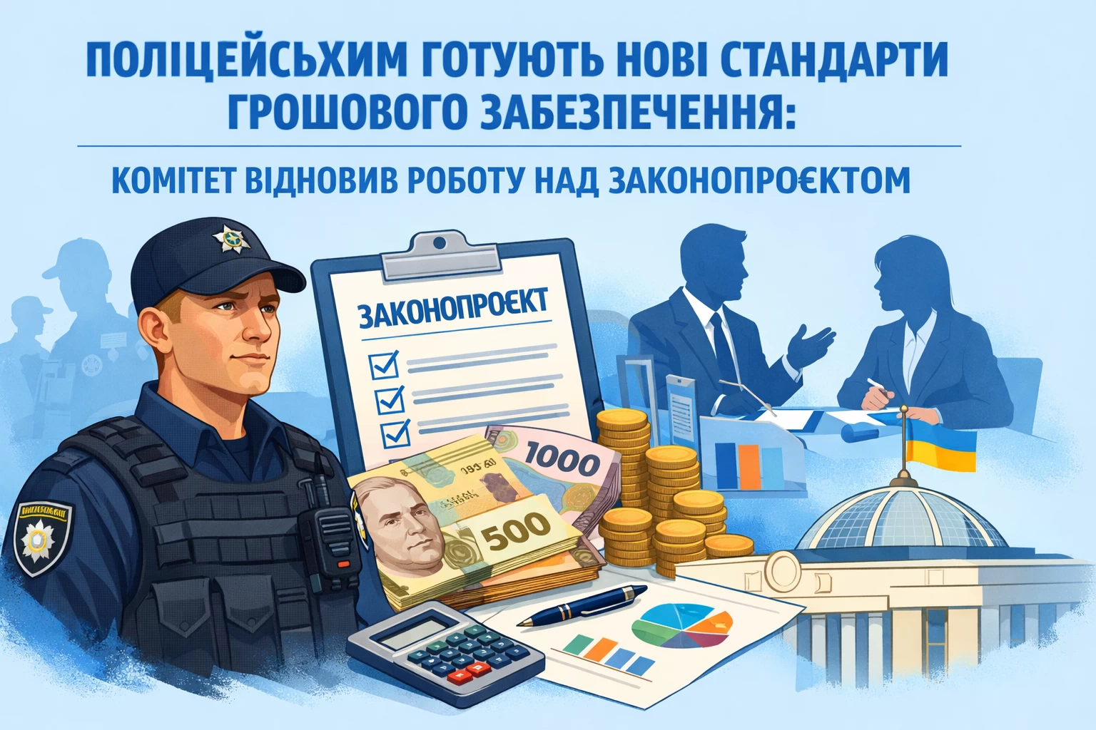 Поліцейським готують нові стандарти грошового забезпечення: Комітет відновив роботу над законопроєктом