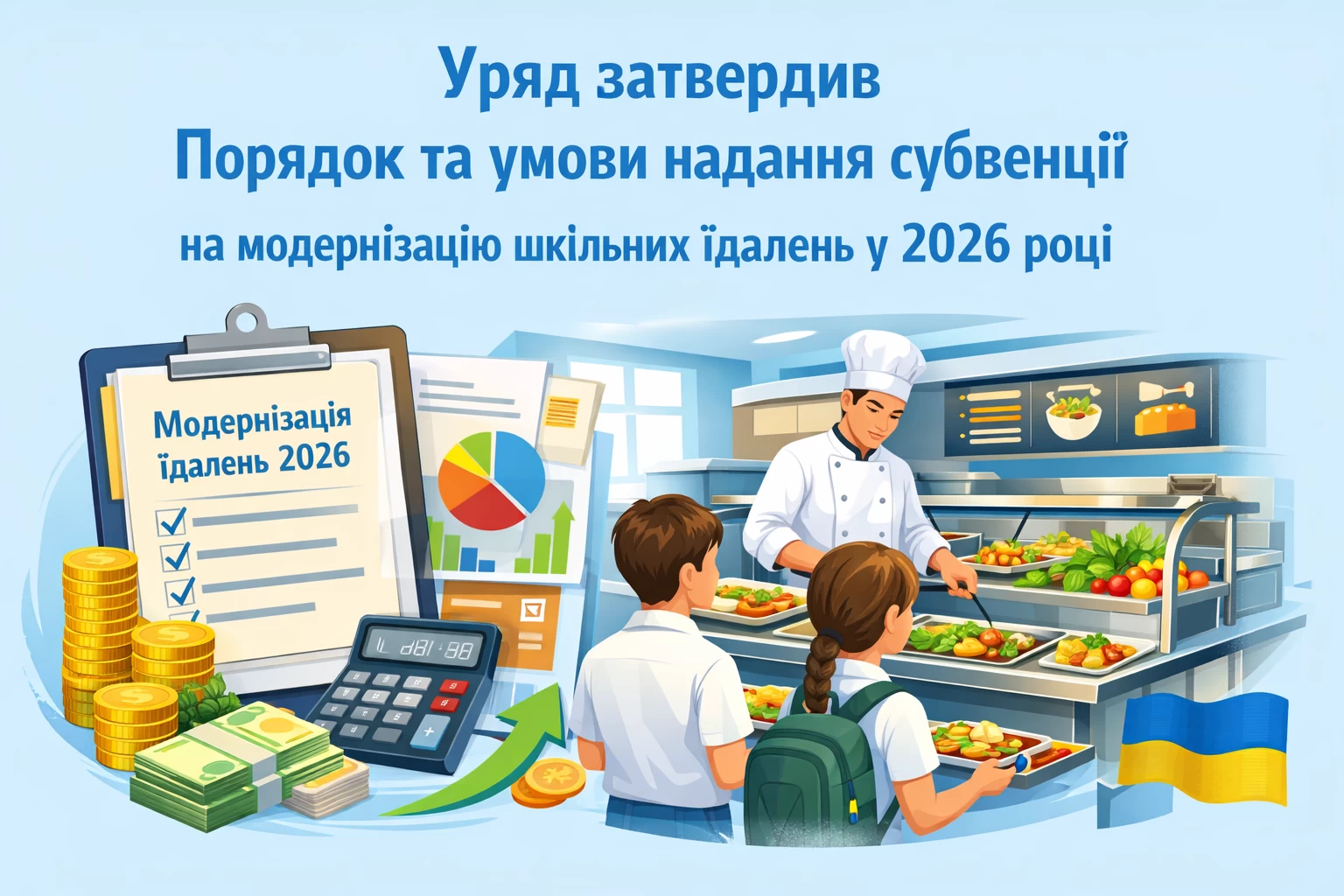 Уряд затвердив Порядок та умови надання субвенції на модернізацію шкільних їдалень у 2026 році