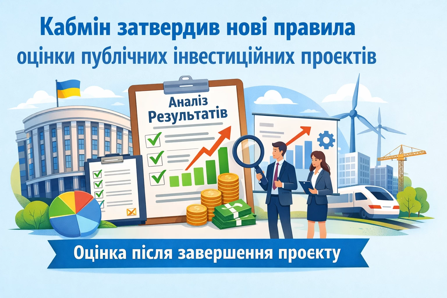 Кабінет Міністрів України затвердив нові правила, за якими оцінюватимуть результативність публічних інвестиційних проєктів після їх завершення.