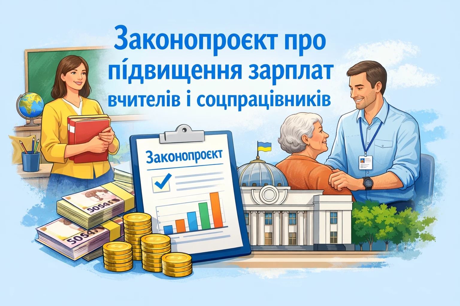 У Раді зареєстровано законопроєкт про фінансування підвищення зарплат педагогам і соцпрацівникам
