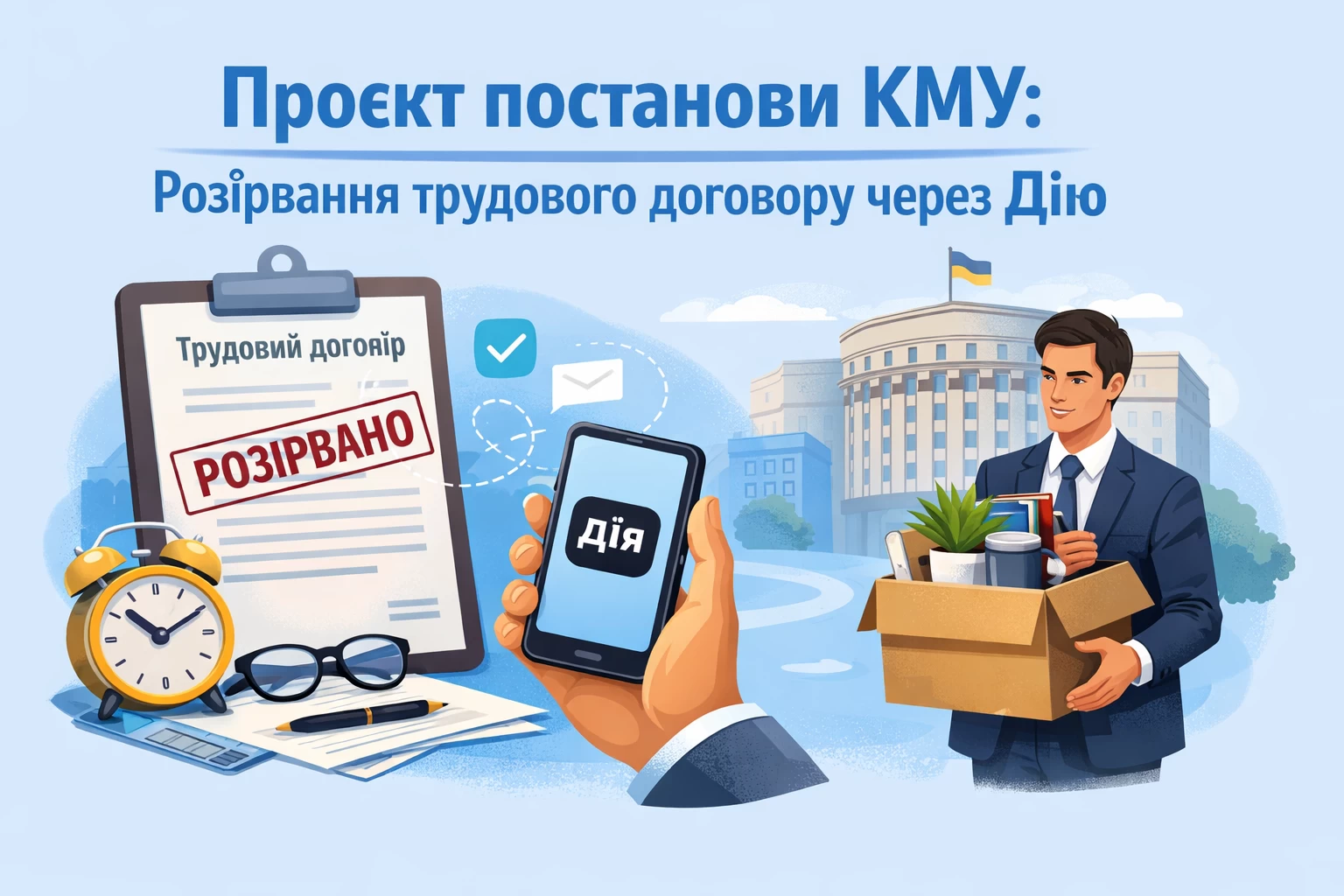 Оприлюднено проєкт постанови КМУ про розірвання трудового договору через Дію