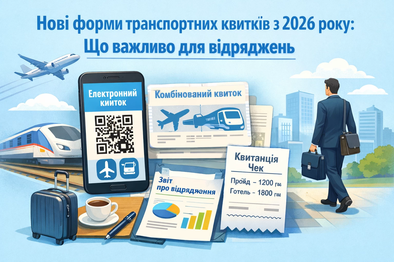 Нові форми транспортних квитків з 2026 року: що важливо для відряджень