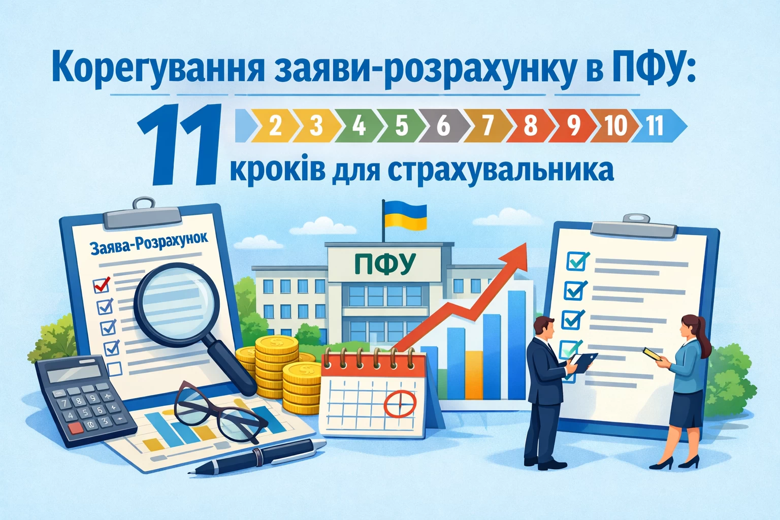 Корегування заяви-розрахунку в ПФУ: 11 кроків для страхувальника