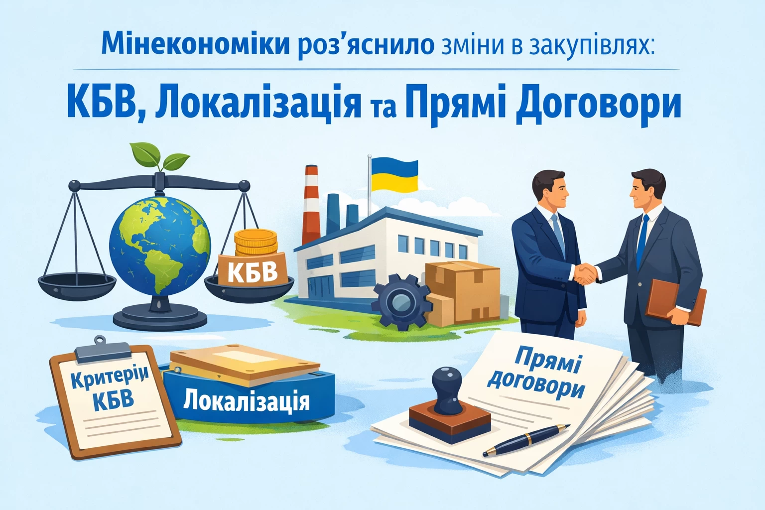 Мінекономіки роз’яснило зміни до Особливостей закупівель: КБВ, локалізація та нові підстави для прямих договорів