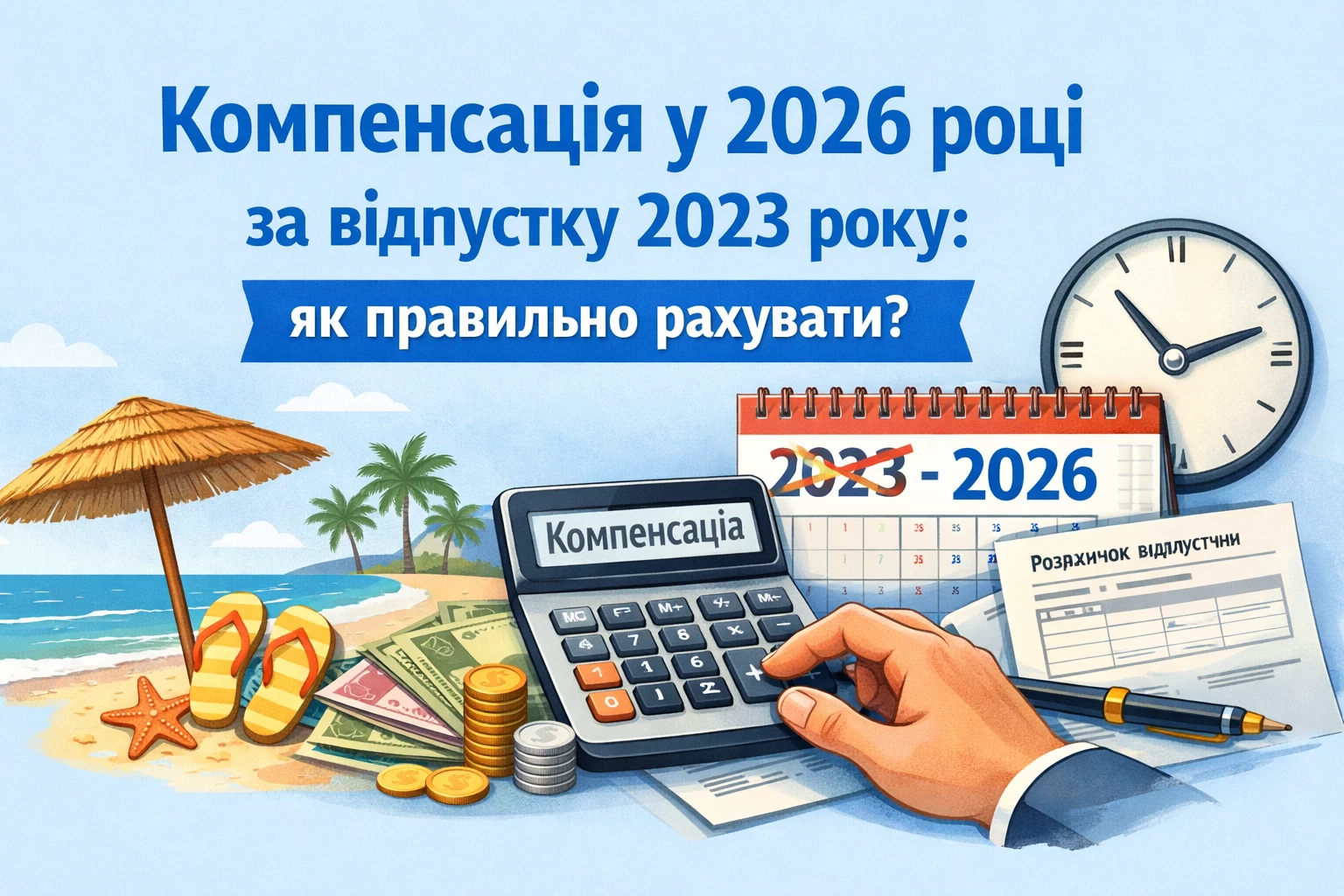 Компенсація у 2026 році за відпустку 2023 року: як правильно рахувати?