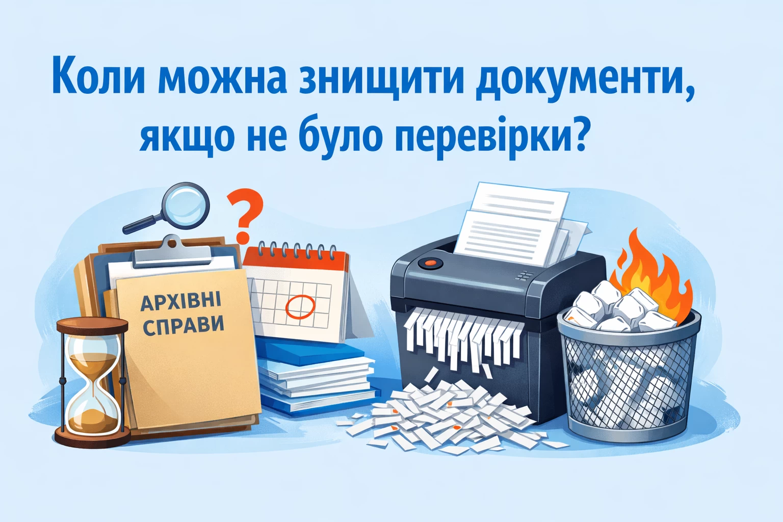Коли можна знищити документи, якщо не було перевірки?