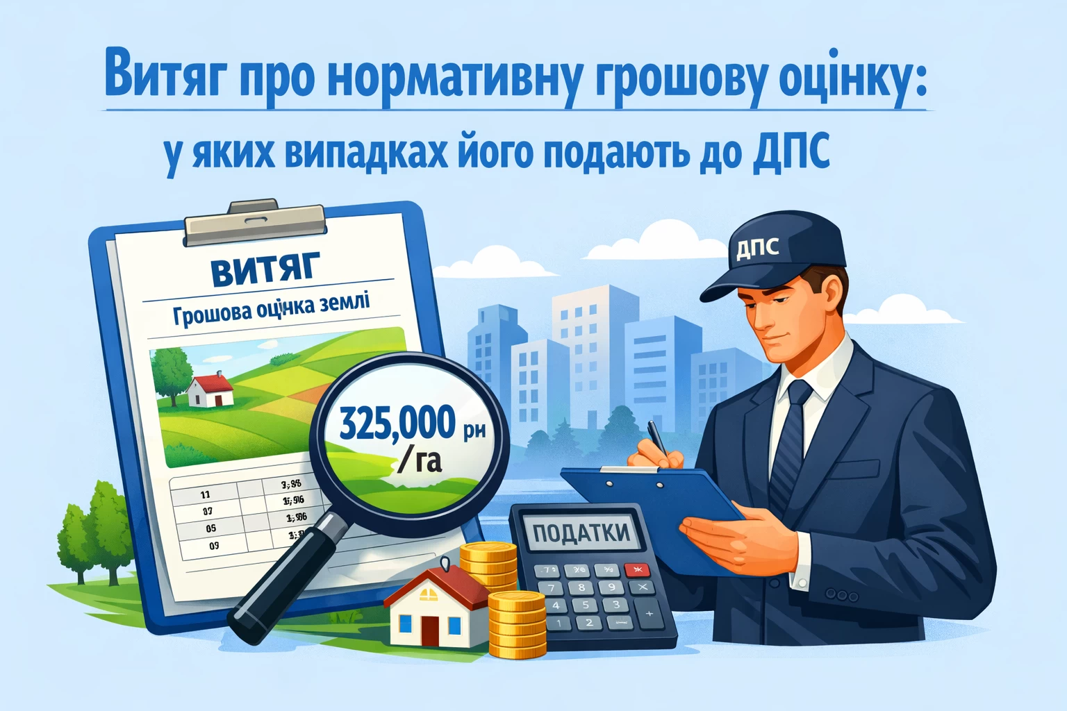 Витяг про нормативну грошову оцінку: у яких випадках його подають до ДПС