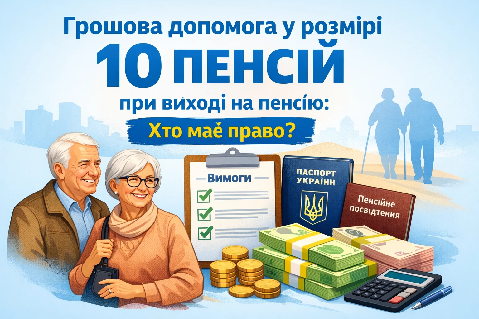 Грошова допомога у розмірі 10 пенсій при виході на пенсію: хто має право