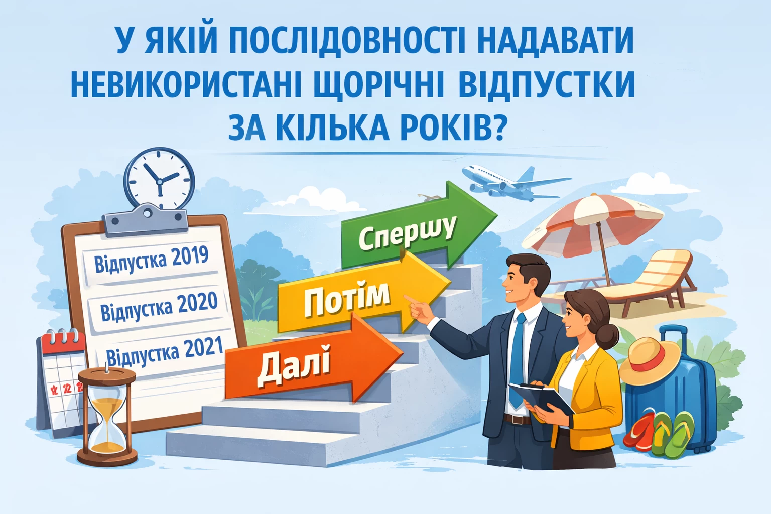 У якій послідовності надавати невикористані щорічні відпустки за кілька років