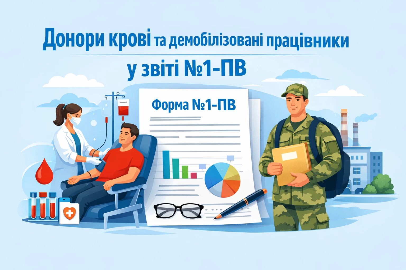 Донори крові та демобілізовані працівники у звіті №1-ПВ
