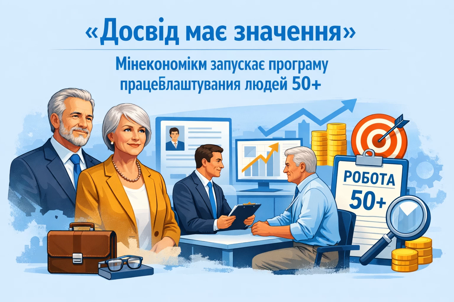«Досвід має значення»: Мінекономіки запускає програму працевлаштування людей 50+