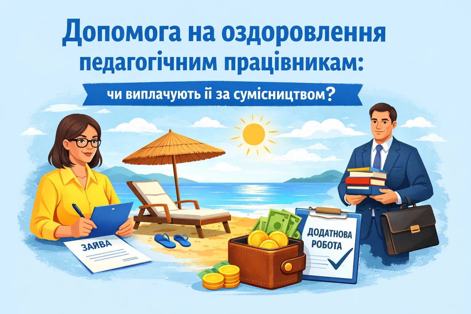 Допомога на оздоровлення педагогічним працівникам: чи виплачують її за сумісництвом