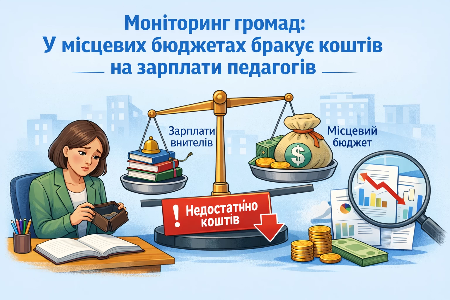 Моніторинг громад: у місцевих бюджетах бракує коштів на оплату праці педагогів