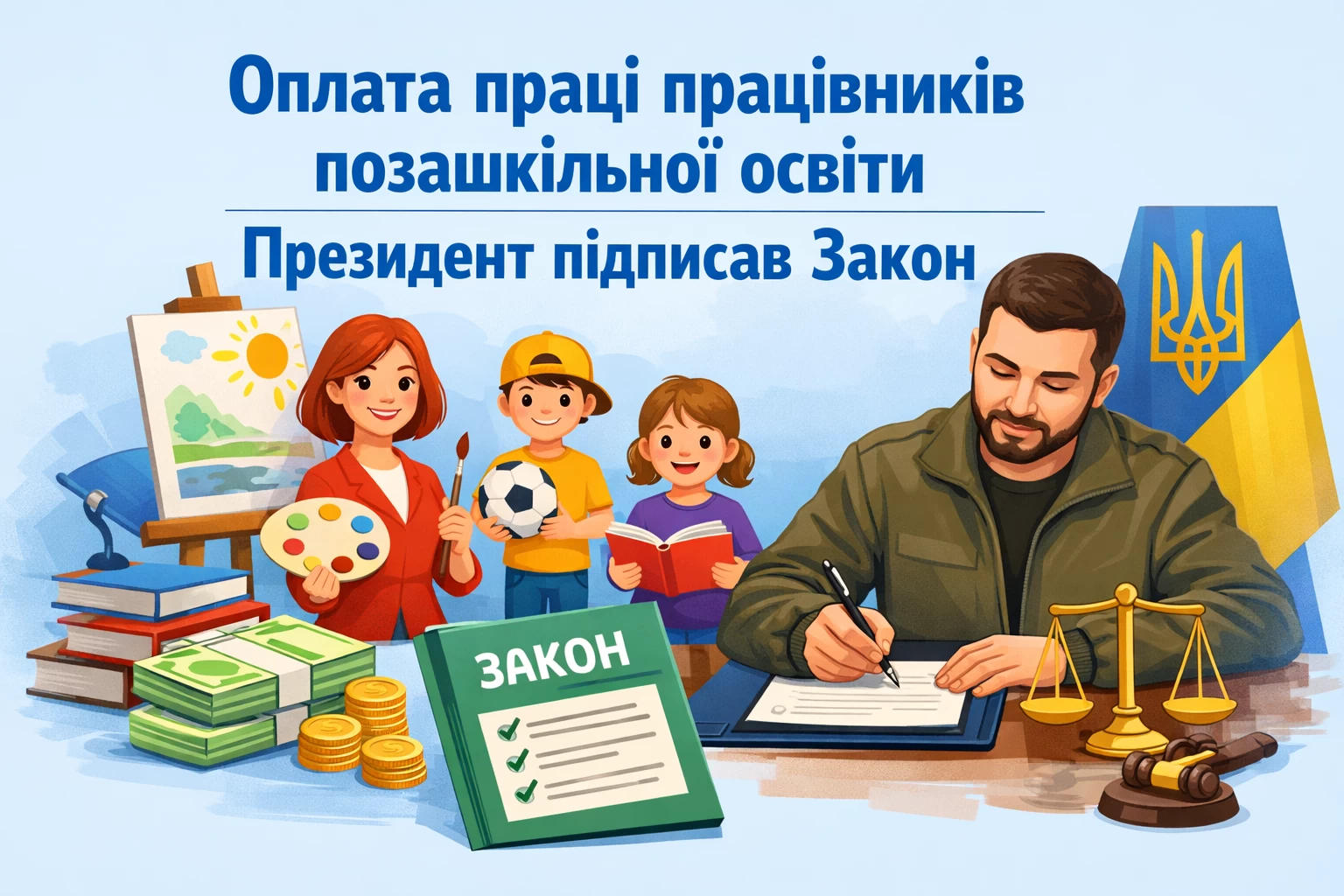 Оплата праці працівників закладів позашкільної освіти: Президент підписав Закон