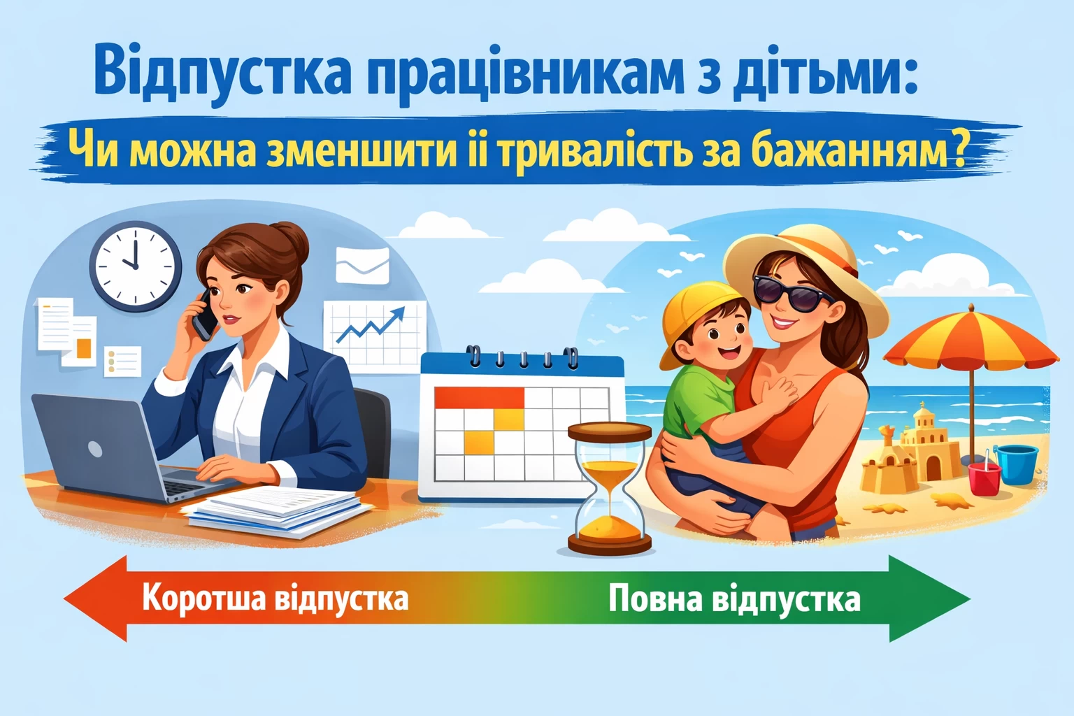 Відпустка працівникам з дітьми: чи можна зменшити її тривалість за бажанням