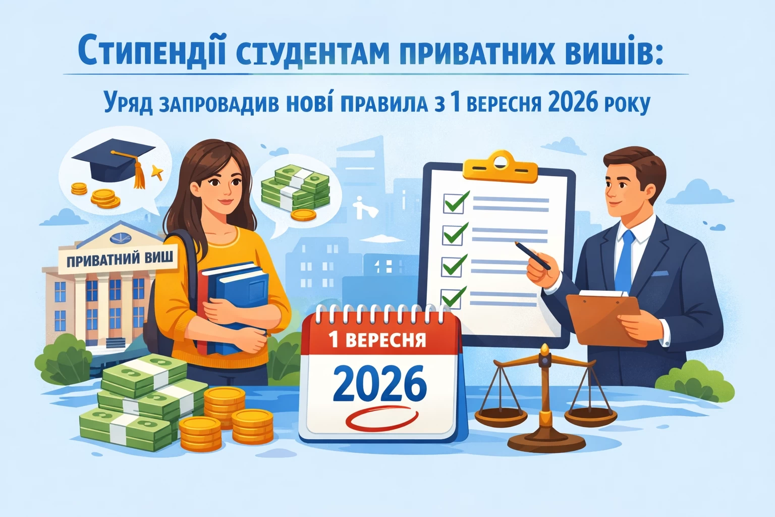Стипендії студентам приватних вишів: Уряд запровадив нові правила з 1 вересня 2026 року