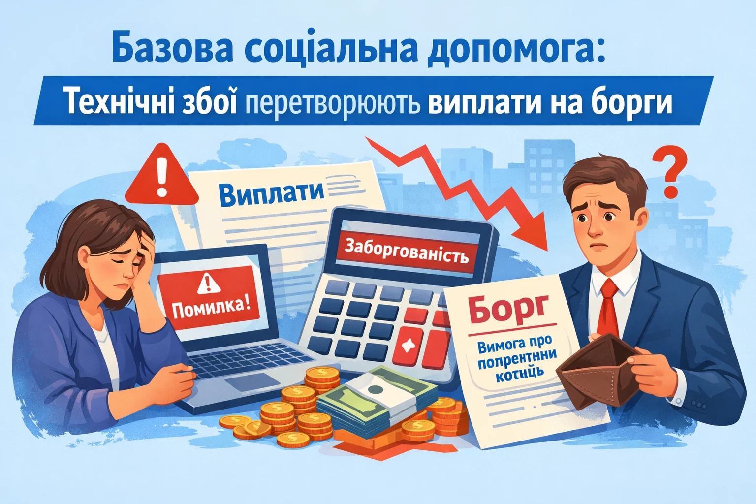 Базова соціальна допомога: технічні збої перетворюють виплати на борги