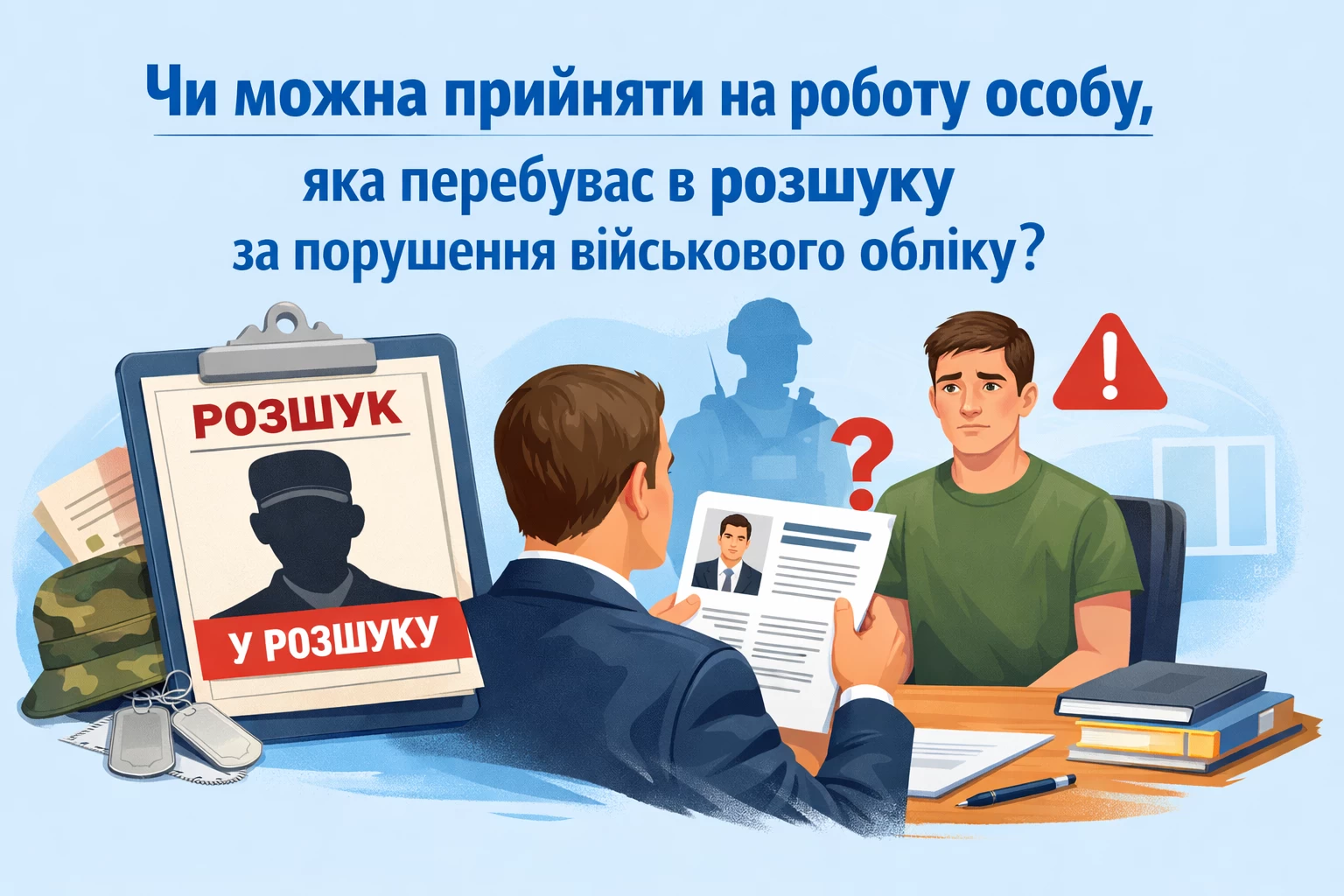 Чи можна прийняти на роботу особу, яка перебуває в розшуку за порушення військового обліку