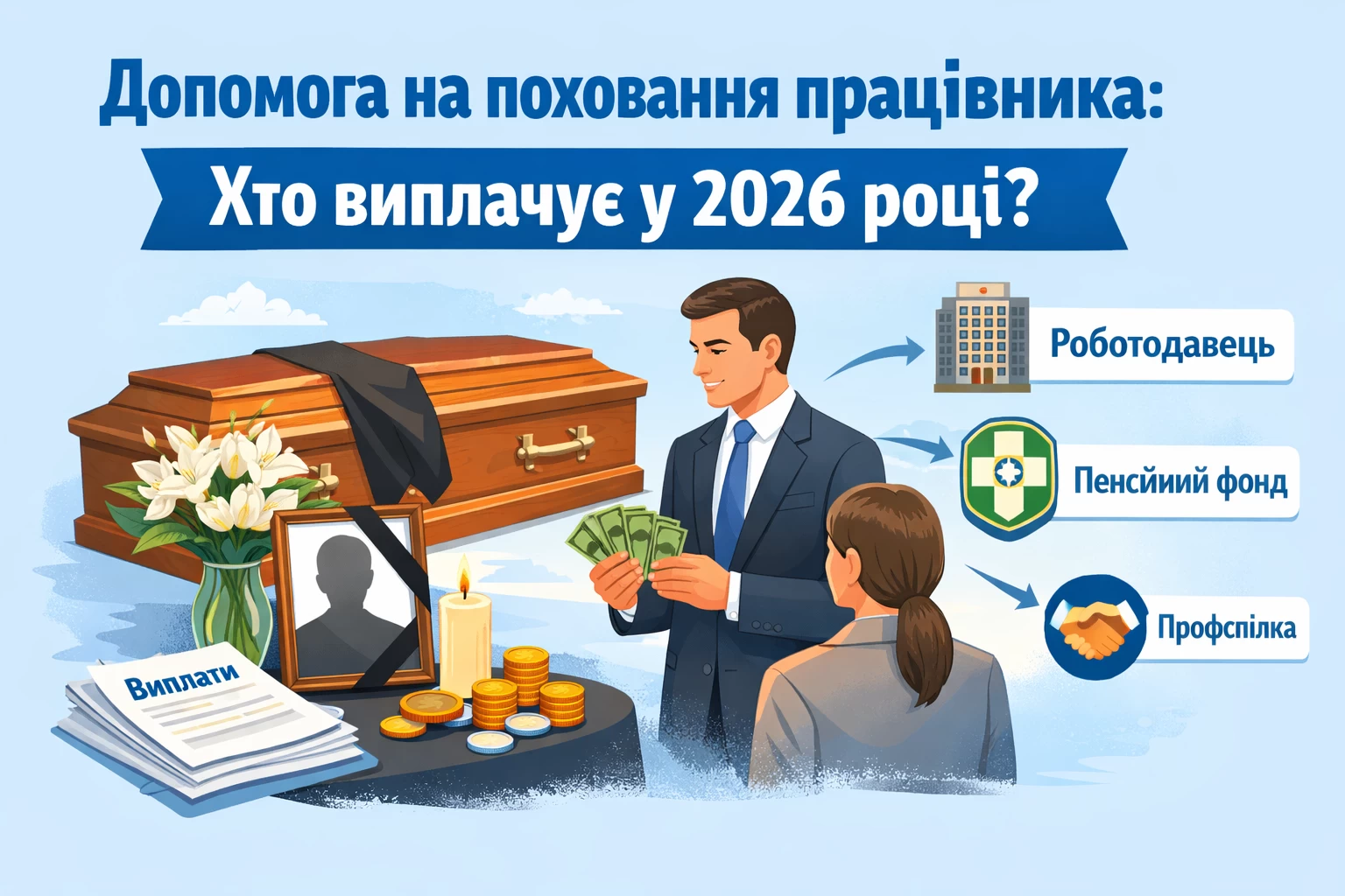 Допомога на поховання працівника: хто виплачує у 2026 році