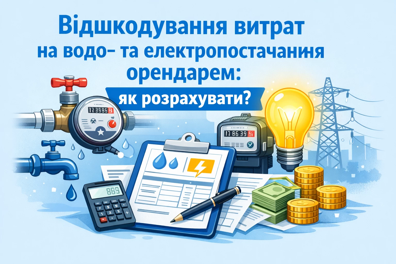 Відшкодування витрат на водо- та електропостачання орендарем: як розрахувати?