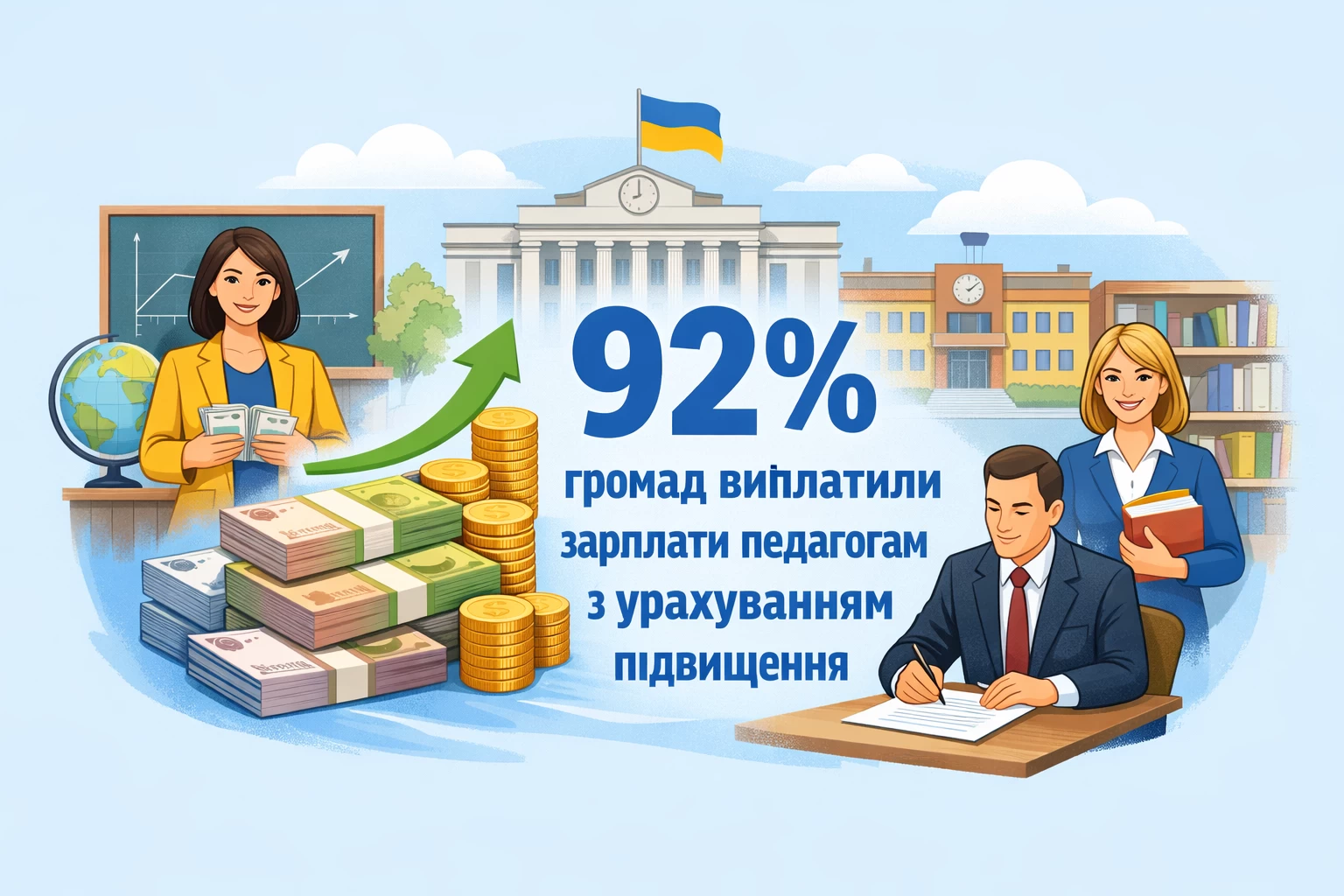 92% громад виплатили зарплати педагогам з урахуванням підвищення