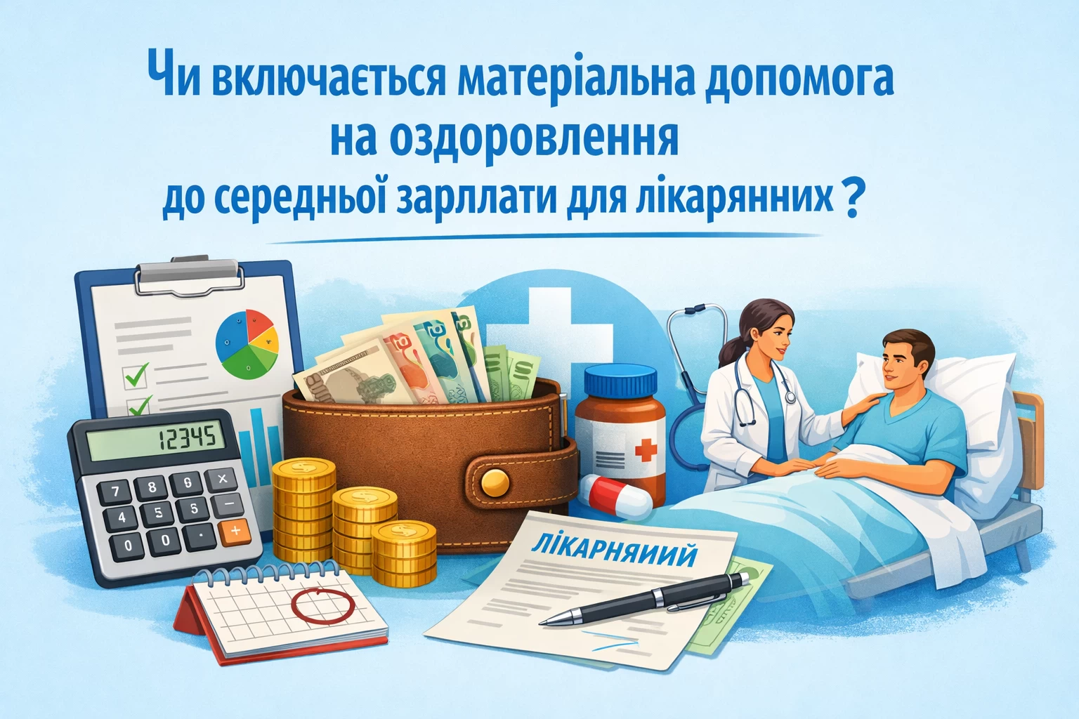 Чи включається матеріальна допомога на оздоровлення до середньої зарплати для лікарняних