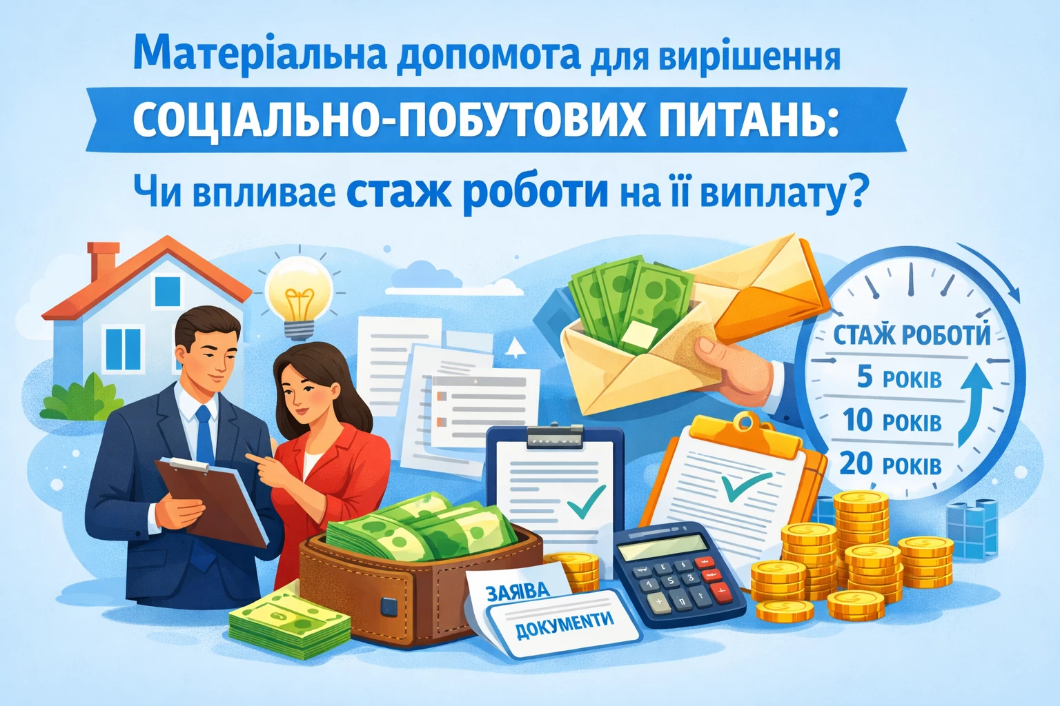 Матеріальна допомога для вирішення соціально-побутових питань: чи впливає стаж роботи на її виплату