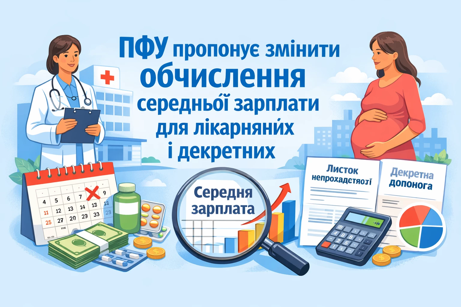 ПФУ пропонує змінити порядок обчислення середньої зарплати для лікарняних і декретних