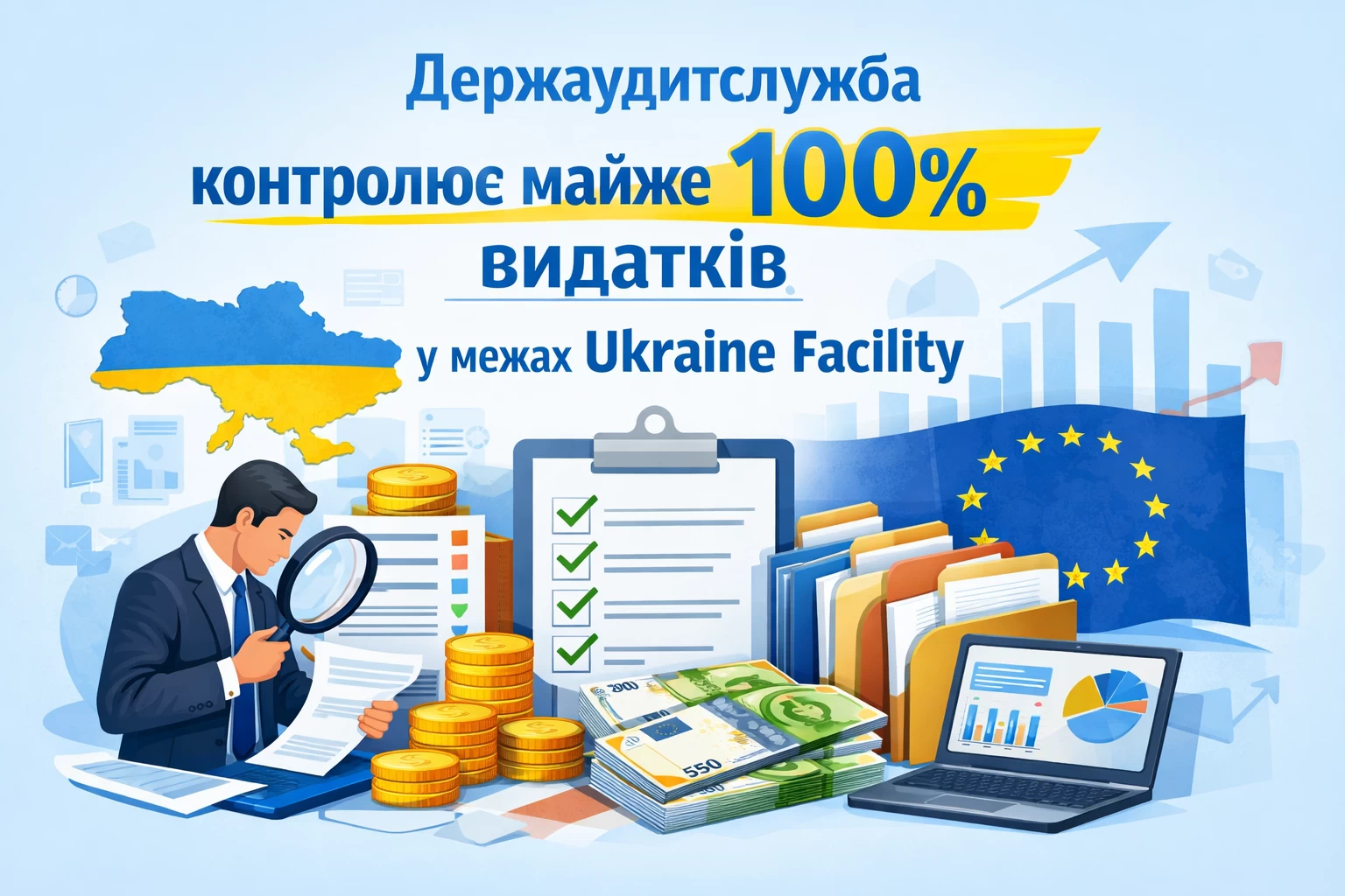Держаудитслужба контролює майже 100% видатків у межах Ukraine Facility