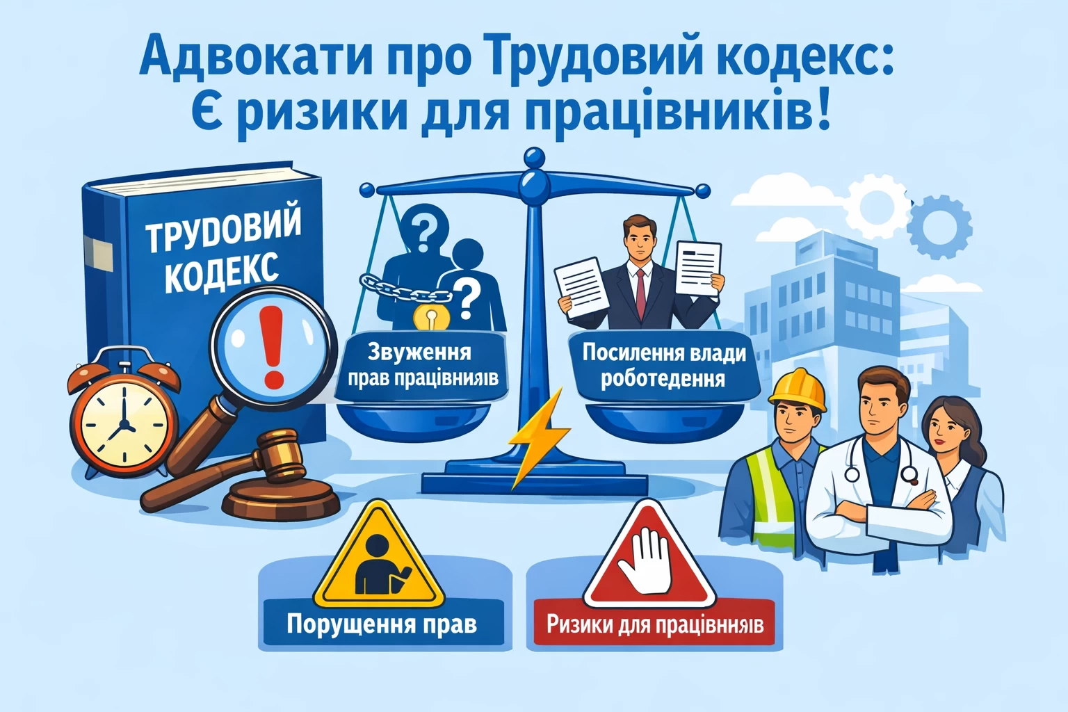 Адвокатська спільнота підтримує оновлення трудового законодавства, але застерігає: проєкт Трудового кодексу містить низку ризиків — від можливого звуження прав працівників до надмірних повноважень роботодавця.