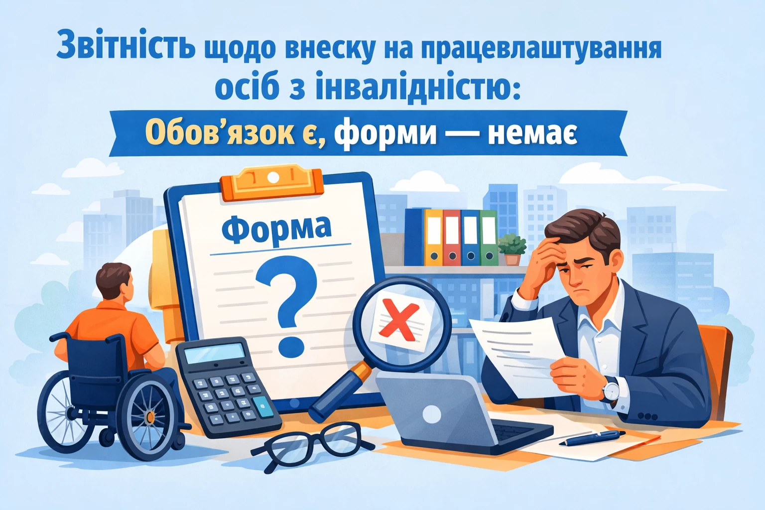 Звітність щодо внеску на працевлаштування осіб з інвалідністю: обов’язок є, форми — немає