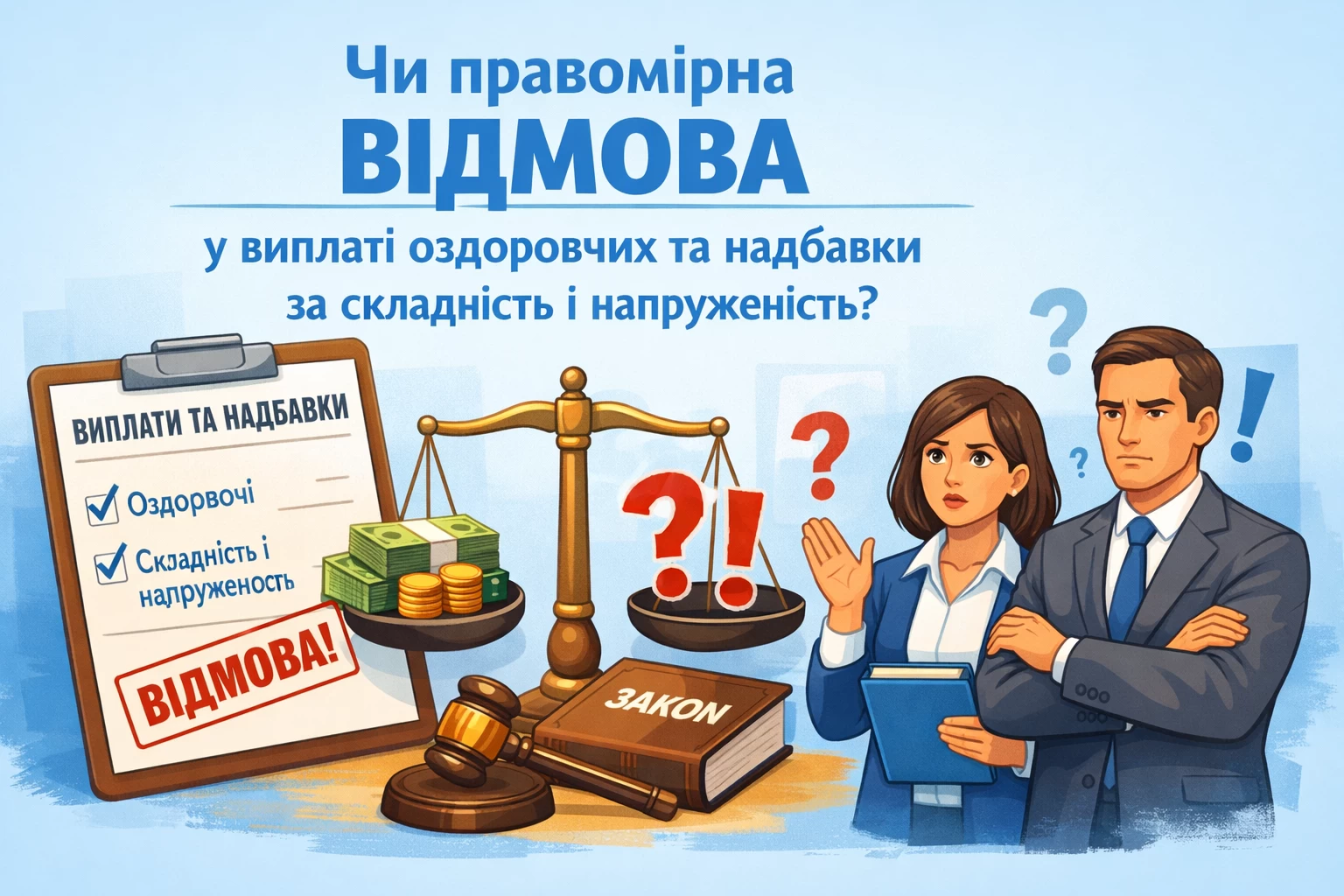 Чи правомірна відмова у виплаті оздоровчих та надбавки за складність і напруженість