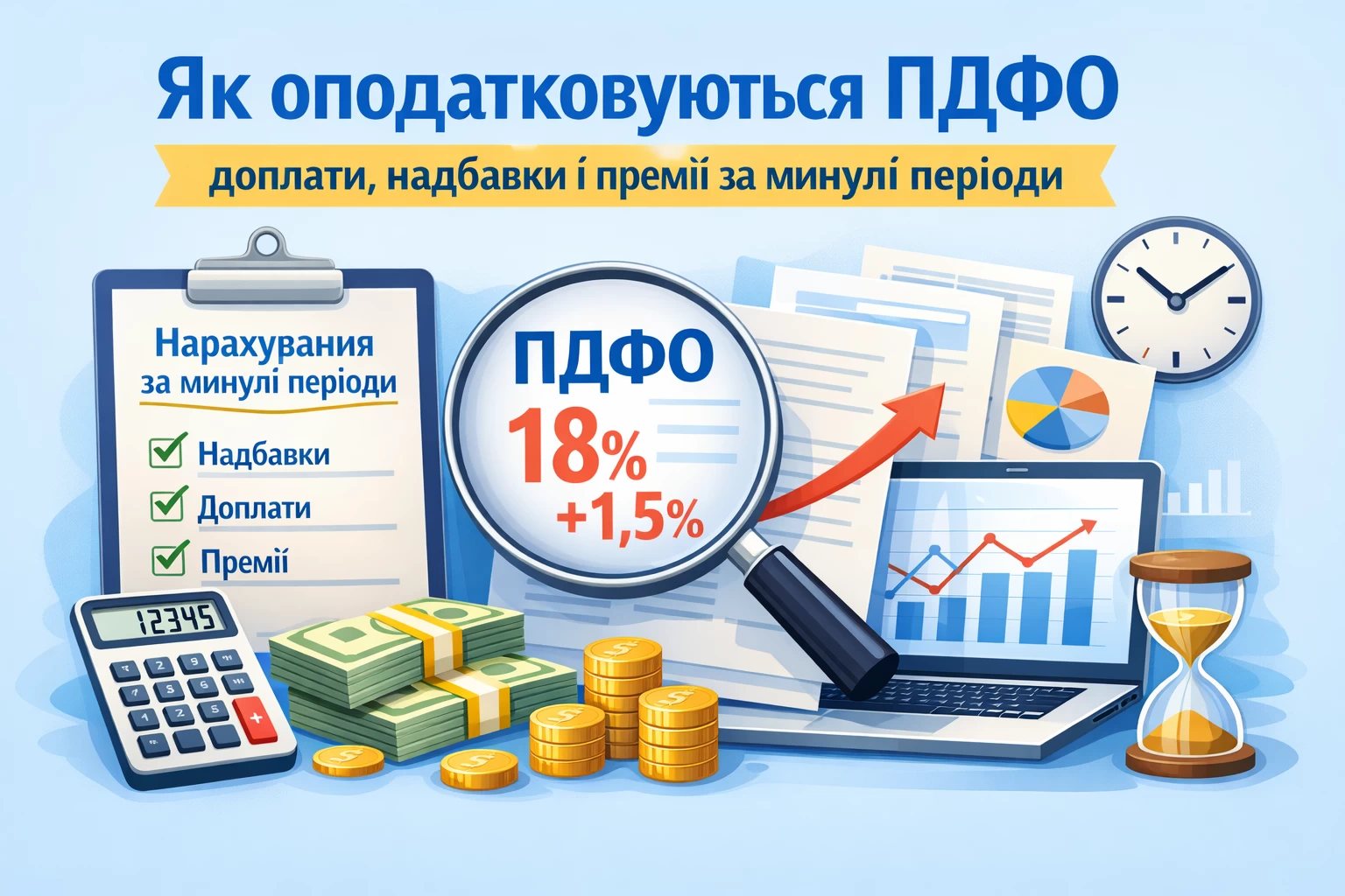 Як оподатковуються ПДФО доплати, надбавки і премії за минулі періоди