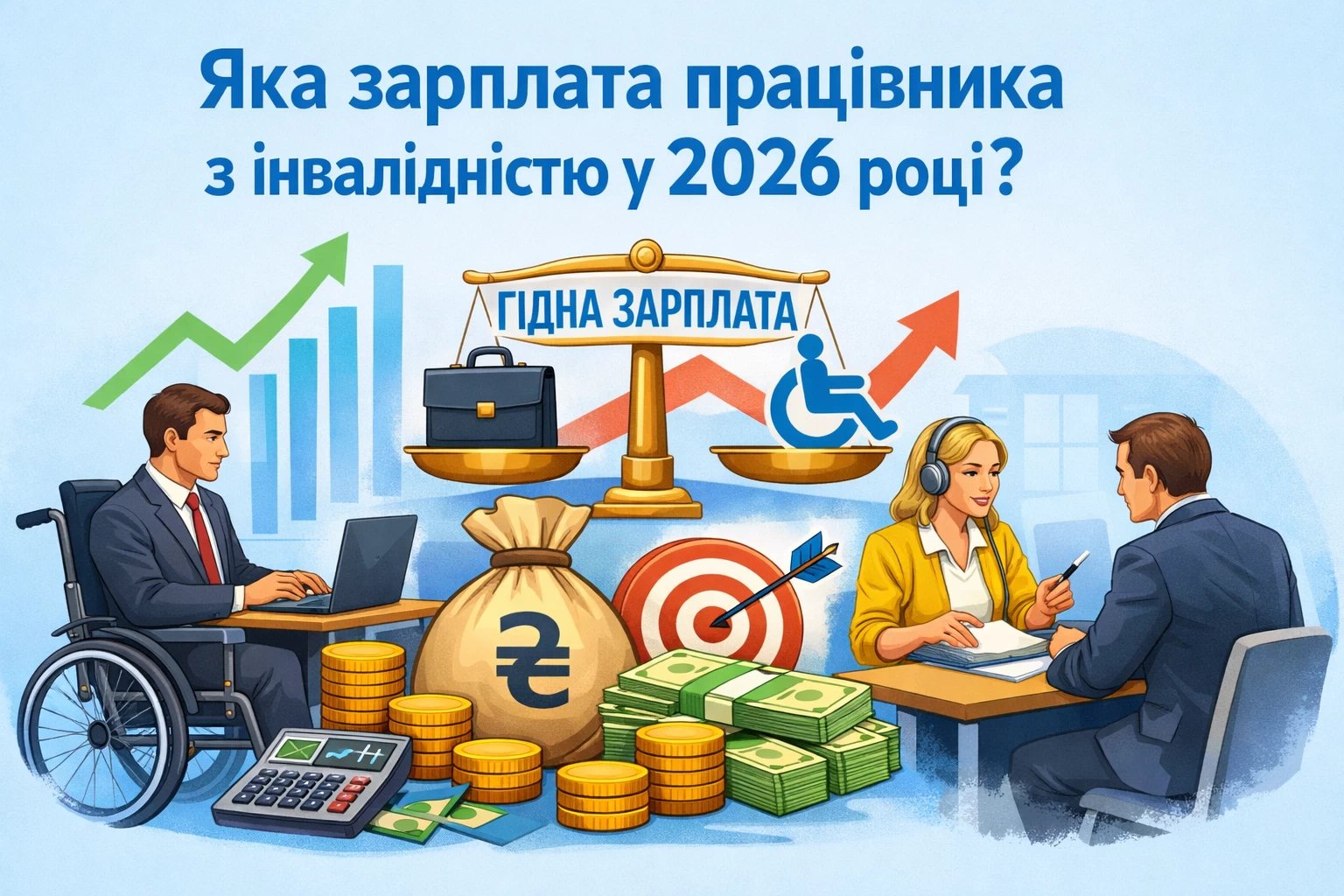 Яка зарплата має бути у працівника з інвалідністю у 2026 році?