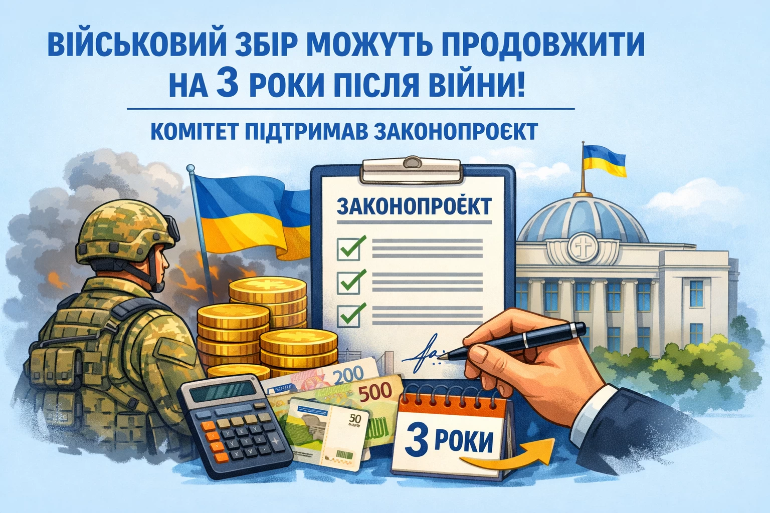 Військовий збір можуть продовжити на 3 роки після війни: комітет підтримав законопроєкт