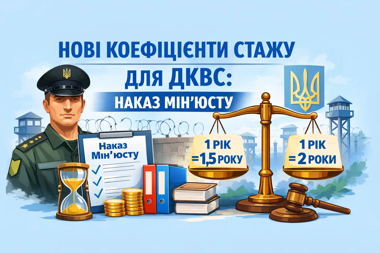 Нові коефіцієнти стажу для ДКВС: наказ Мін’юсту