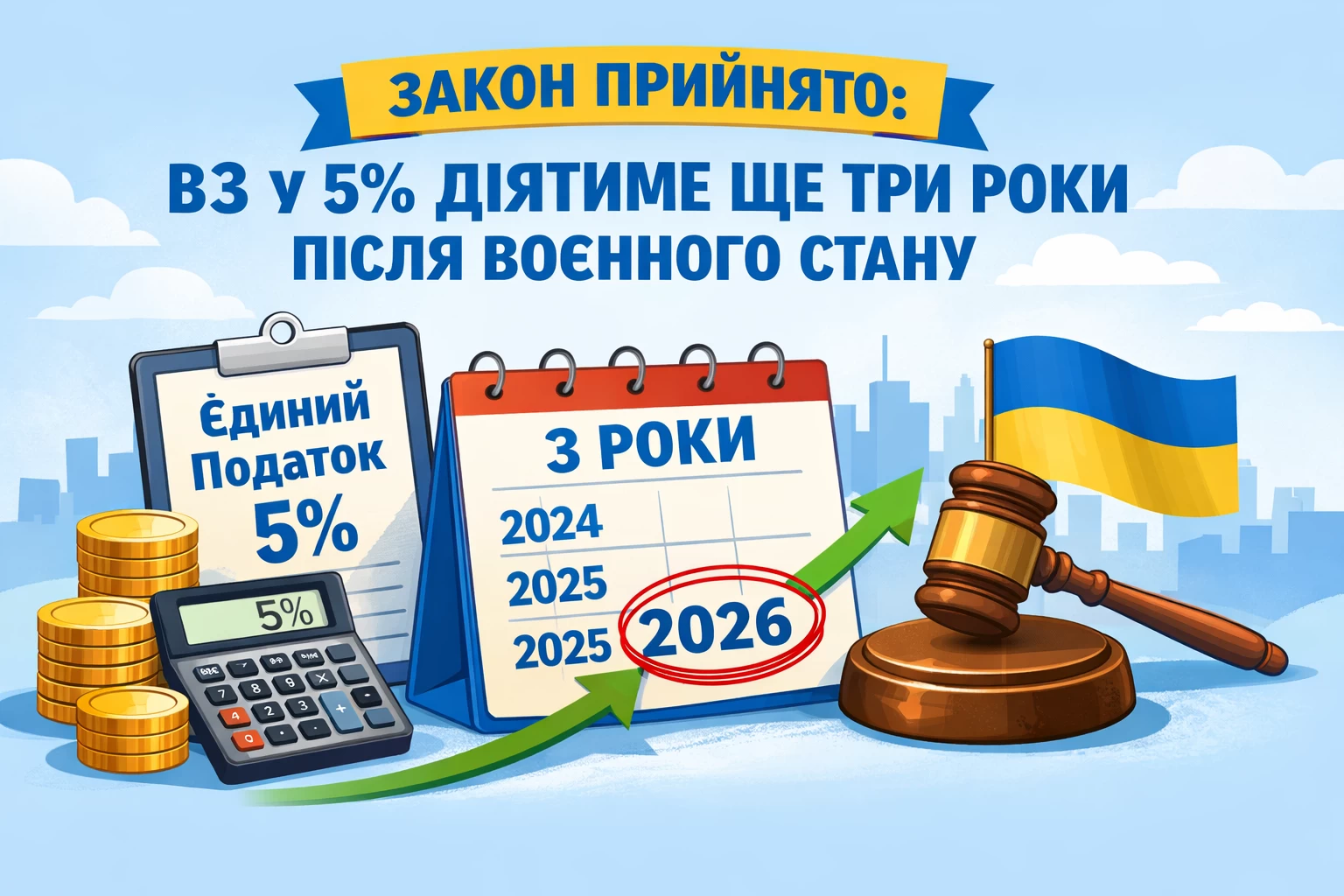 Закон прийнято: ВЗ у 5% діятиме ще три роки після воєнного стану