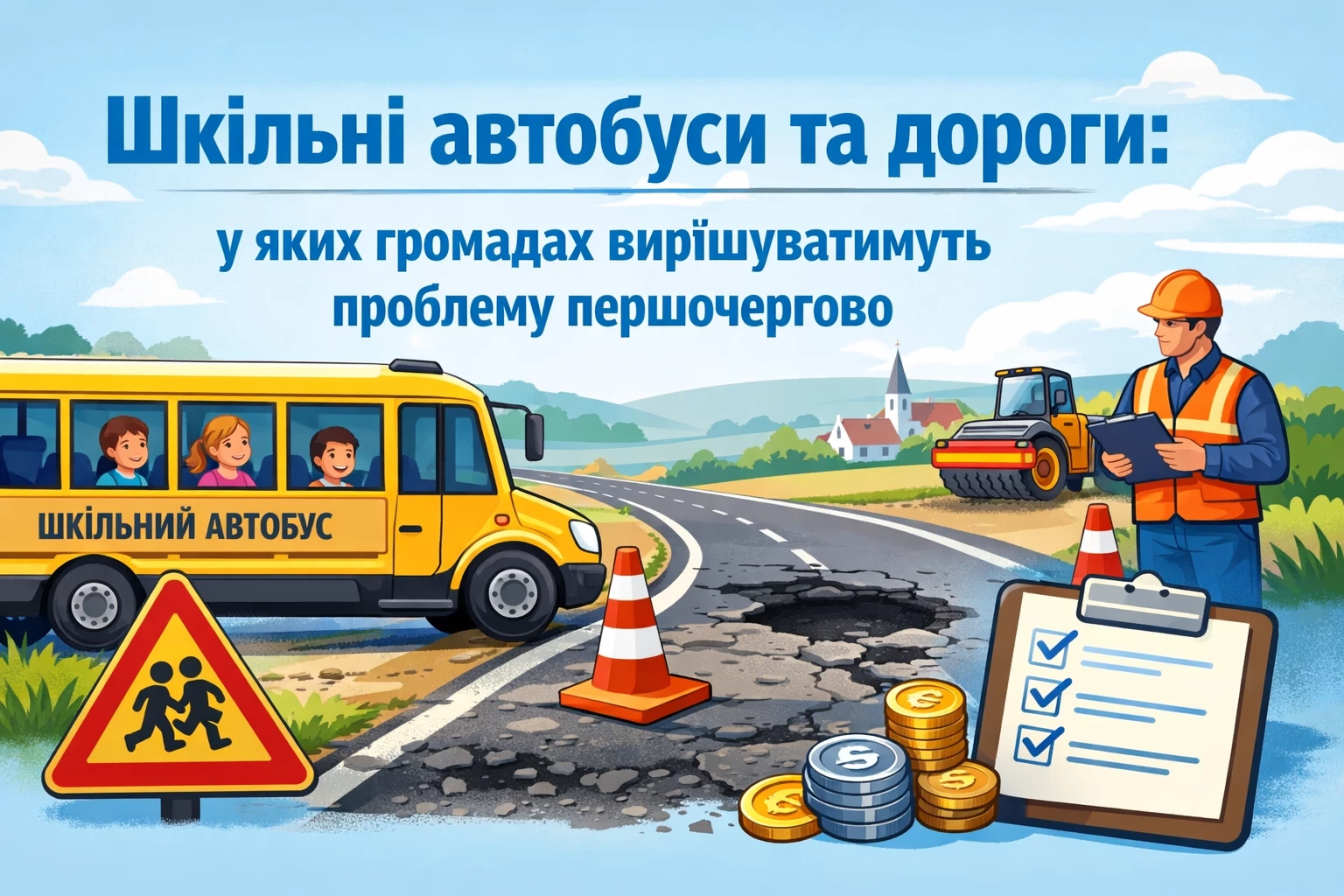 Шкільні автобуси та дороги: у яких громадах вирішуватимуть проблему першочергово