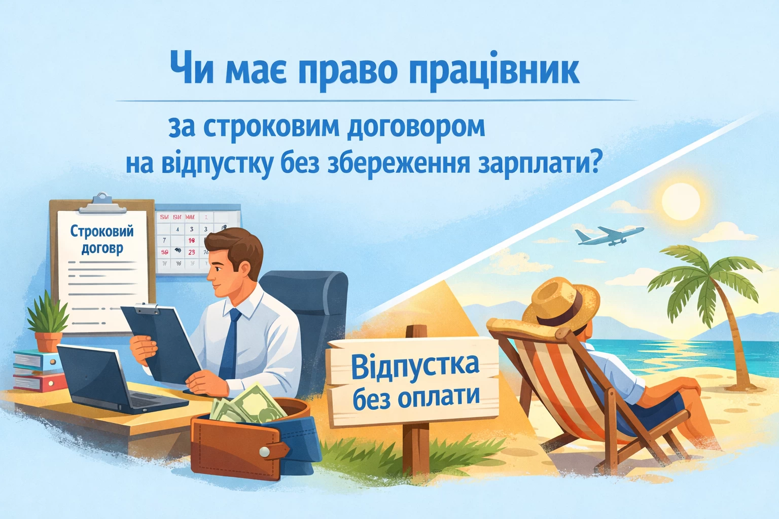 Чи має право працівник за строковим договором на відпустку без збереження зарплати