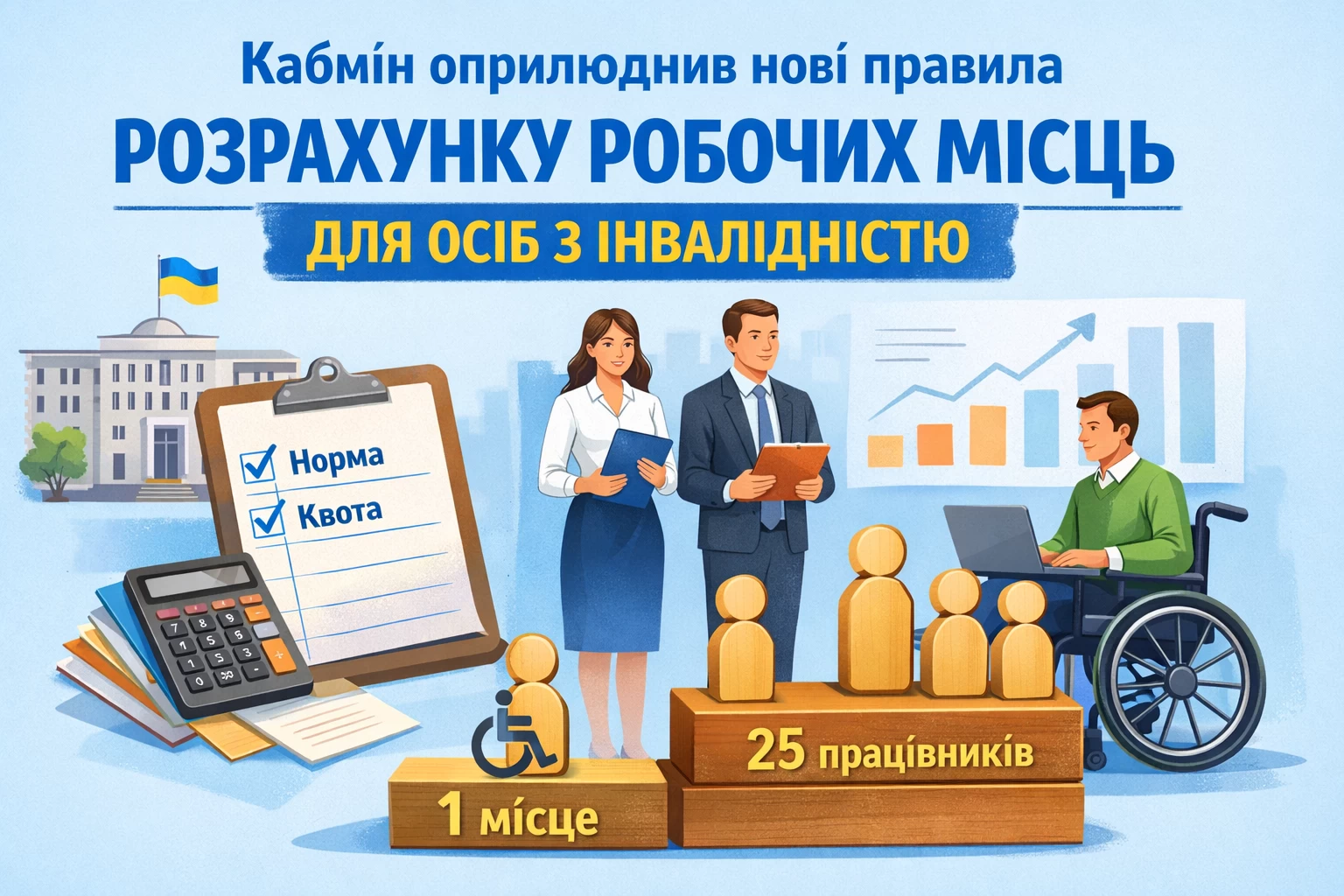 Кабмін оприлюднив нові правила розрахунку нормативу робочих місць для осіб з інвалідністю
