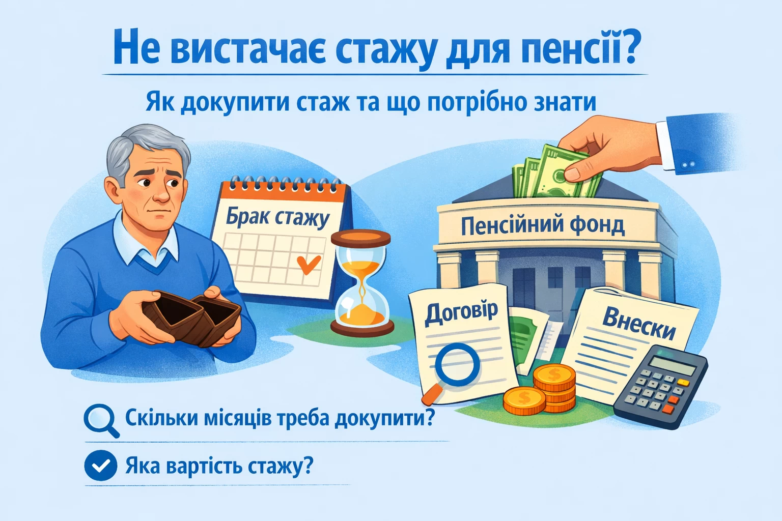 Не вистачає стажу для пенсії: як його докупити та що потрібно знати