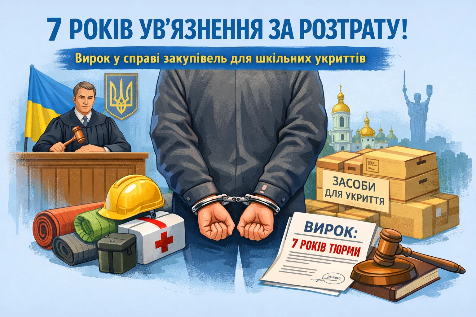 7 років ув’язнення за розтрату: у Києві винесли вирок у справі закупівель для шкільних укриттів