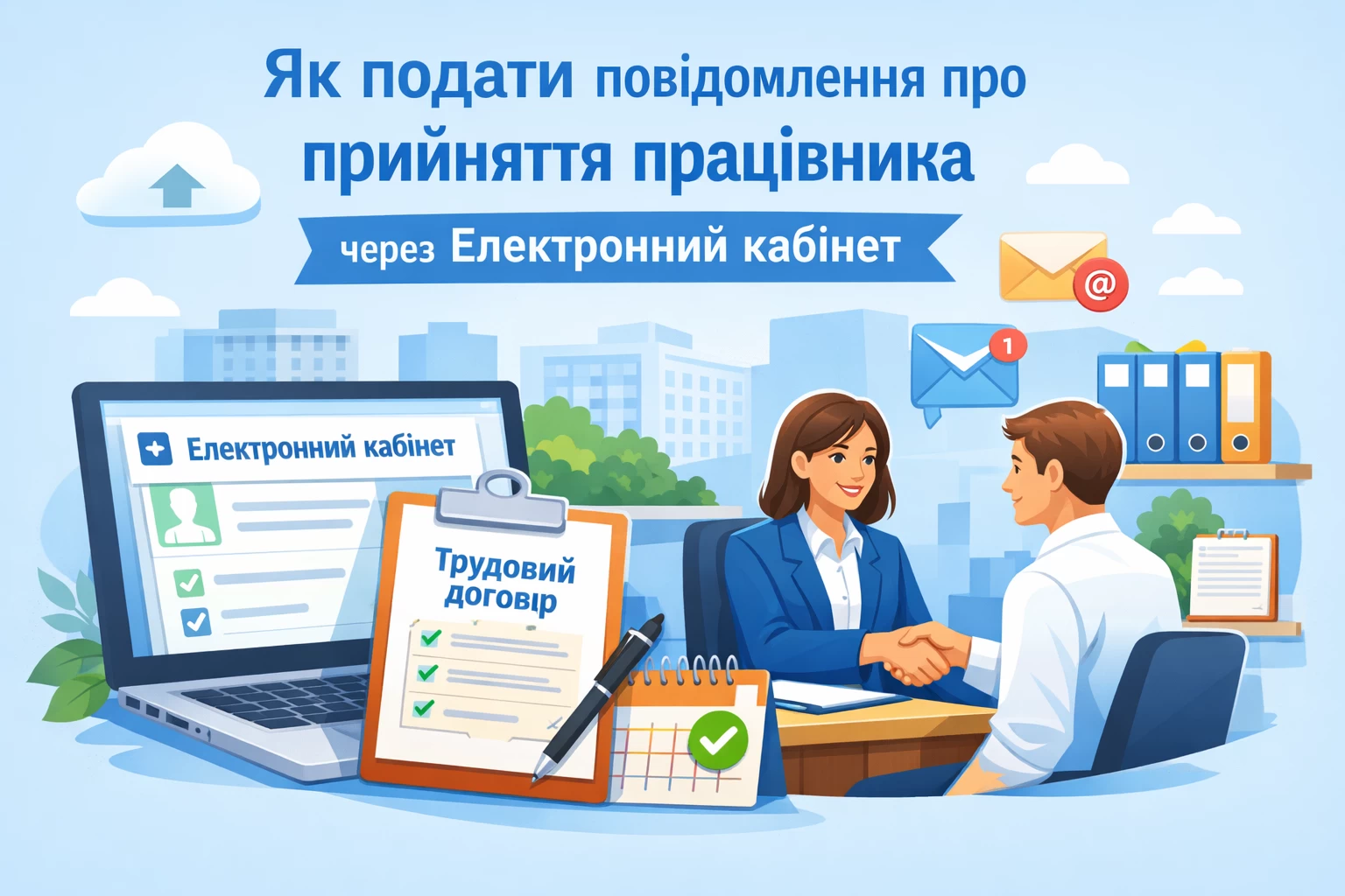 Як подати повідомлення про прийняття працівника через Електронний кабінет