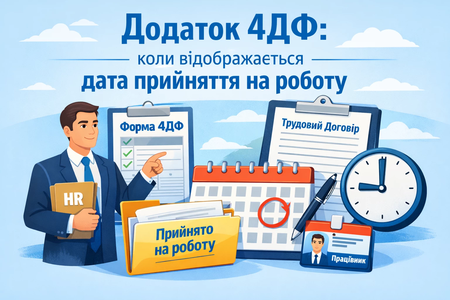 Додаток 4ДФ: коли відображається дата прийняття на роботу