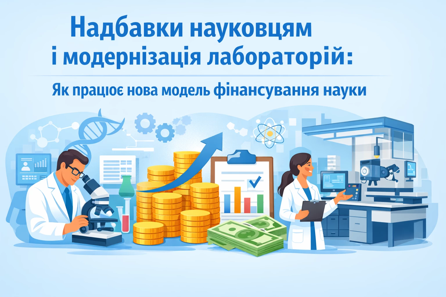 Надбавки науковцям і модернізація лабораторій: як працює нова модель фінансування науки